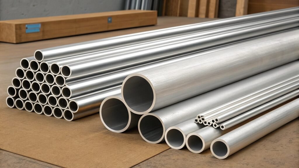 Close-up of a caliper measuring standard aluminum tubing